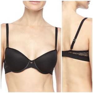Chantelle Black T-Shirt Lace Back Bra in 32F